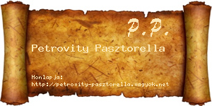 Petrovity Pasztorella névjegykártya